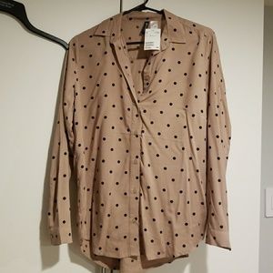 Polka dot button down shirt